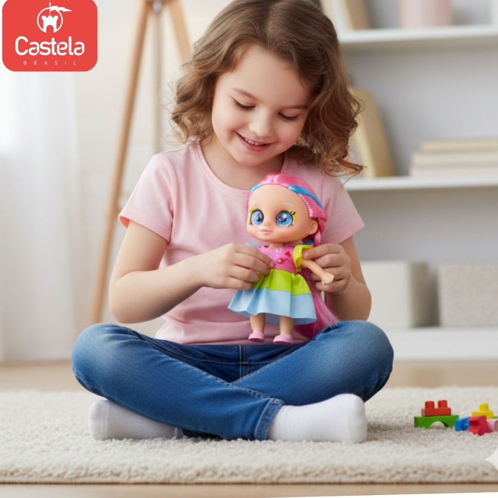 Detalhes do Boneca Infantil Princesas Baby Articuladas Coloridas - Castela
