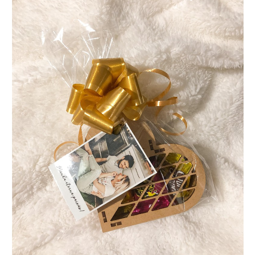 Caixa Coração com Bombons + Foto Personalizada | Presente | Lembrança | Aniversário