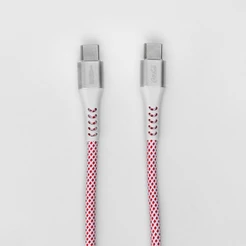 Cabo USB-C para USB-C Tipo C 1,2m 3A Trançado Reforçado Branco Elite Cable Coca-Cola
