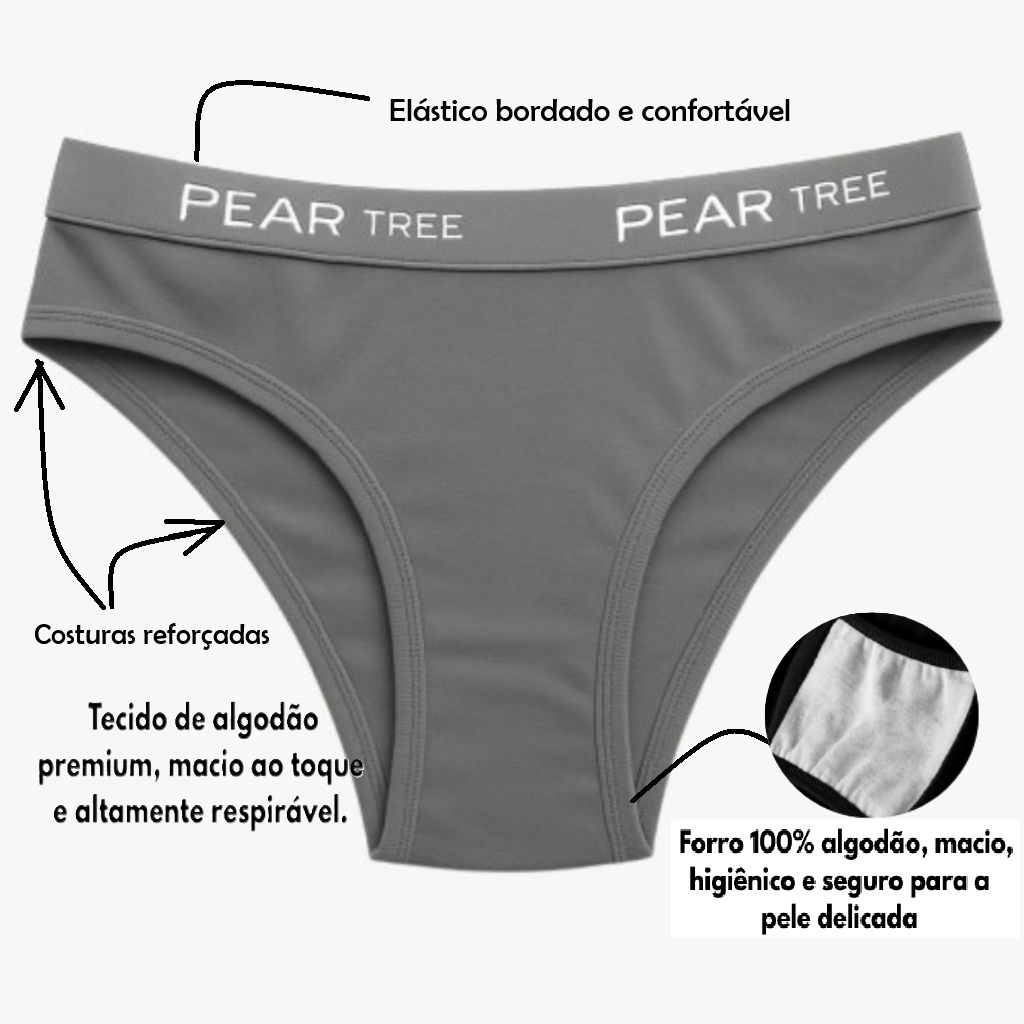 Kit Calcinha Algodão Conforto Tanga Cotton Cós Largo Feminina em Oferta na Shopee