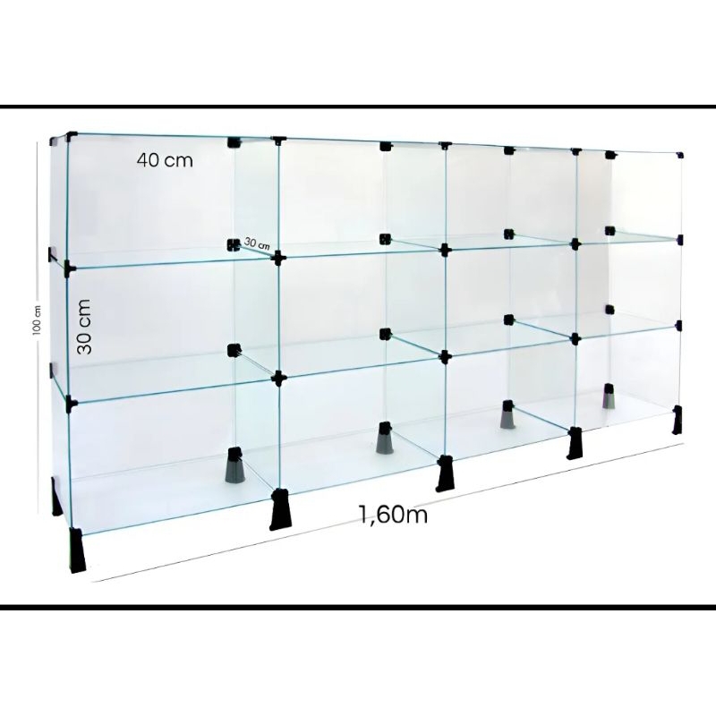 balcão de atendimento balcão de vidro prateleira de vidro modulado 4mm temperado vitrine de vidro 160 x 100