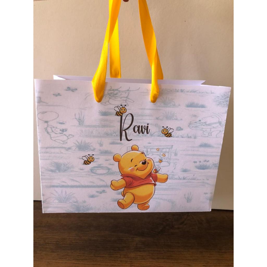 Sacolinha Personalizada Ursinho Pooh/ Enfeite de festa/ Lembrancinhas/ Festa/Mimos/Aniversário