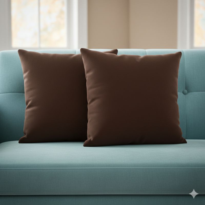 Kit 2 Capas de Almofadas Decorativas em Suede Liso Marrom Chocolate 45x45cm em Oferta na Shopee