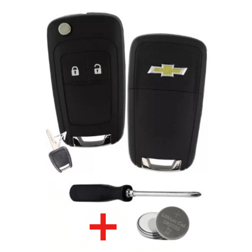 Chave Canivete GM Chevrolet Celta Corsa Astra Agile Prisma Montana Classic 2 Botões Kit + Bateria + Chave Phillips