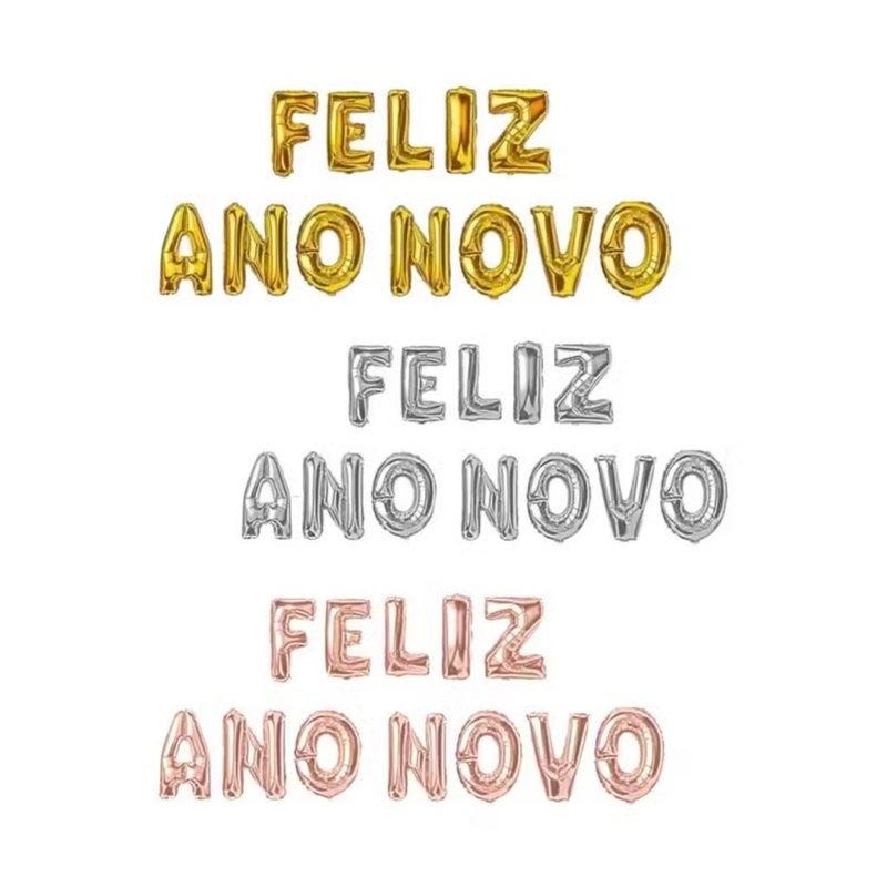 KIT BALAO FELIZ ANO NOVO | 2026 | NATAL | BEXIGA | TAM.: 16 POLEGADAS | ROSE GOLD - PRATA - DOURADO | DECORAÇÃO DE FESTA