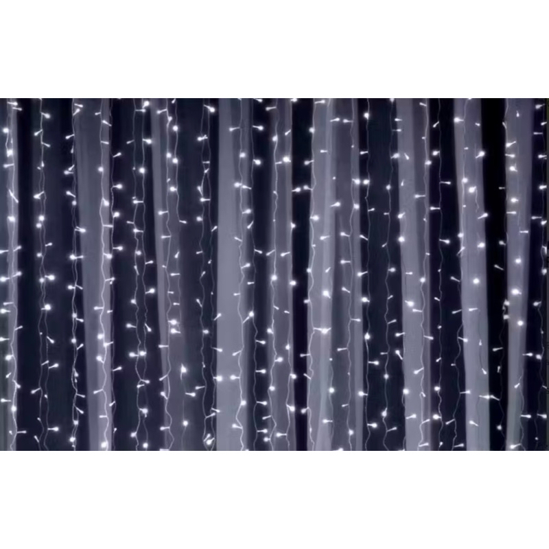 CORTINA DE LED COM 400 LÂMPADAS COM 8 FUNÇÕES | TAM.:4X3 METROS C/400 LEDS | 110 VOLTS | TOMADA M/F