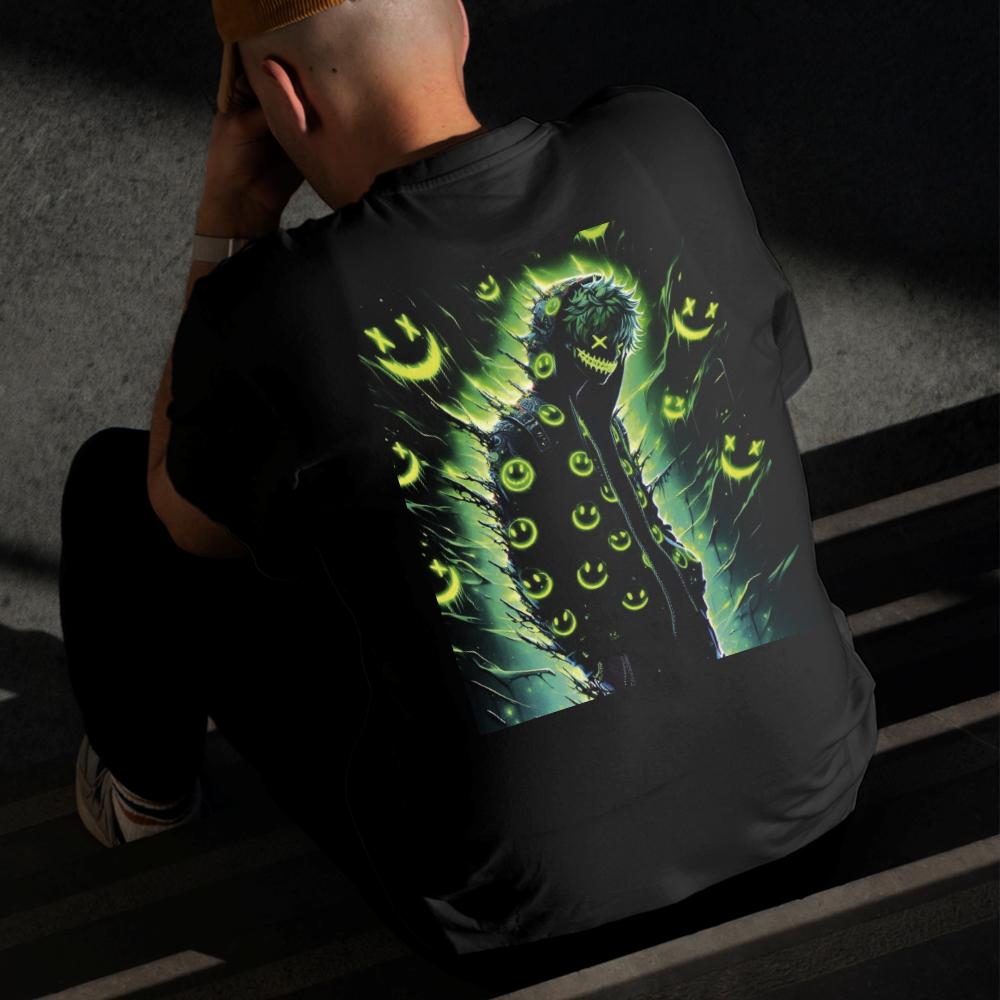 Camiseta Masculina Estampada Sorrisos Maligno 100% Algodão Estilo Conforto Diário Do Tamanho P ao GG