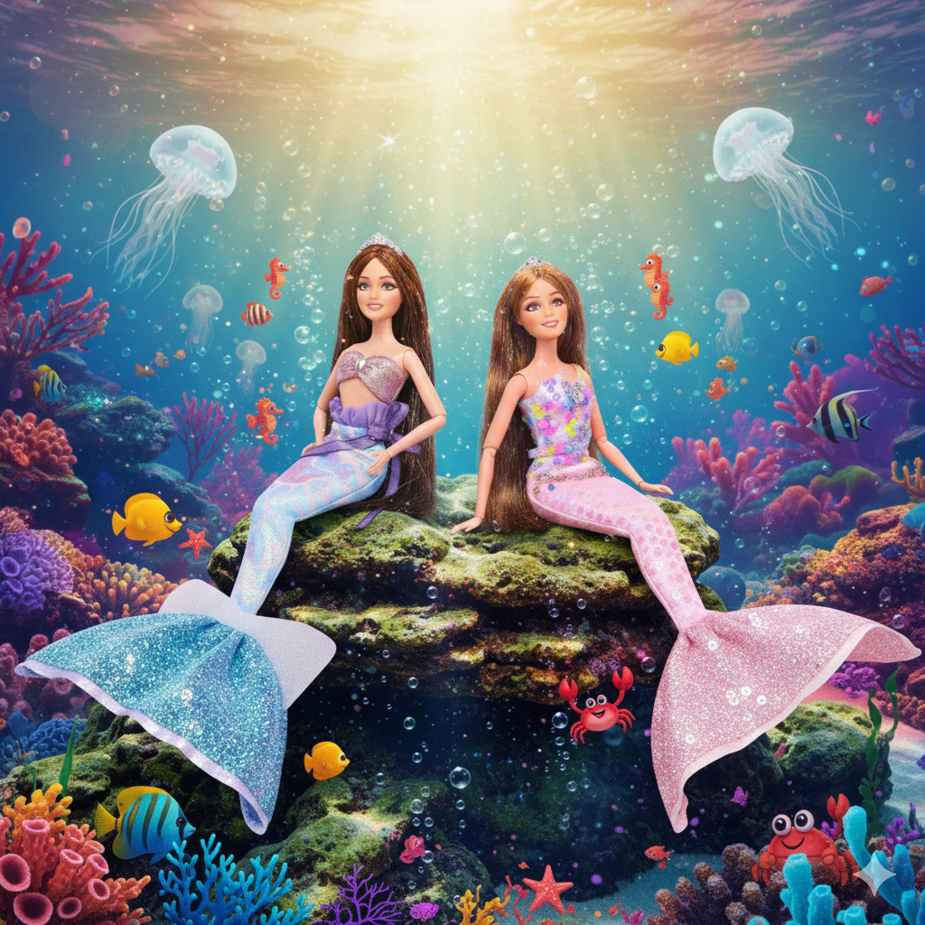 Boneca Articulada Sereia Com Acessórios - Castela em Oferta na Shopee