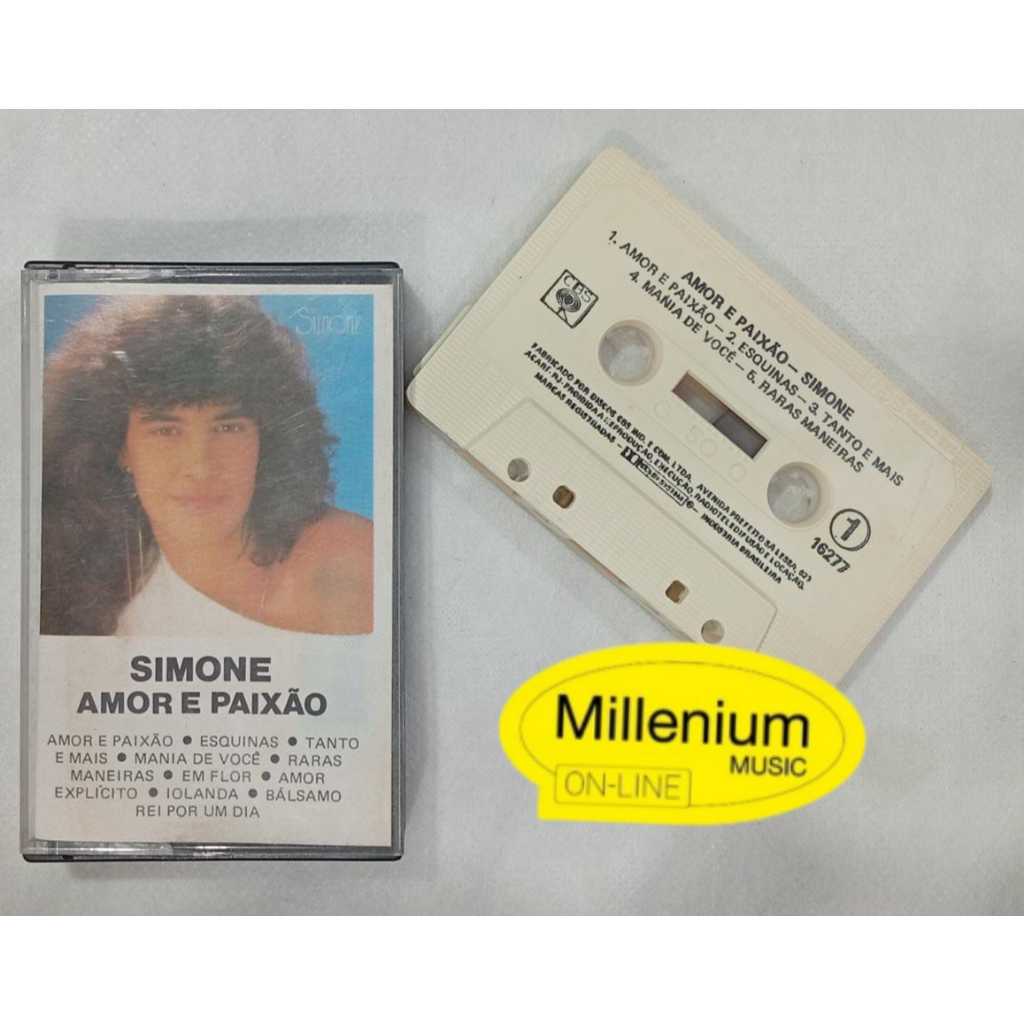 K7 Fita Cassete Simone Amor E Paixão 1986 Original Gravadora Colecionado Bom Estado