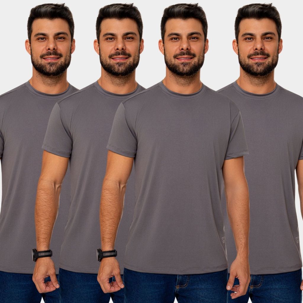 Combo 4 Camisa Camiseta Dry Fit Masculina Manga Curta Academia Treino Esportiva Corrida Uv