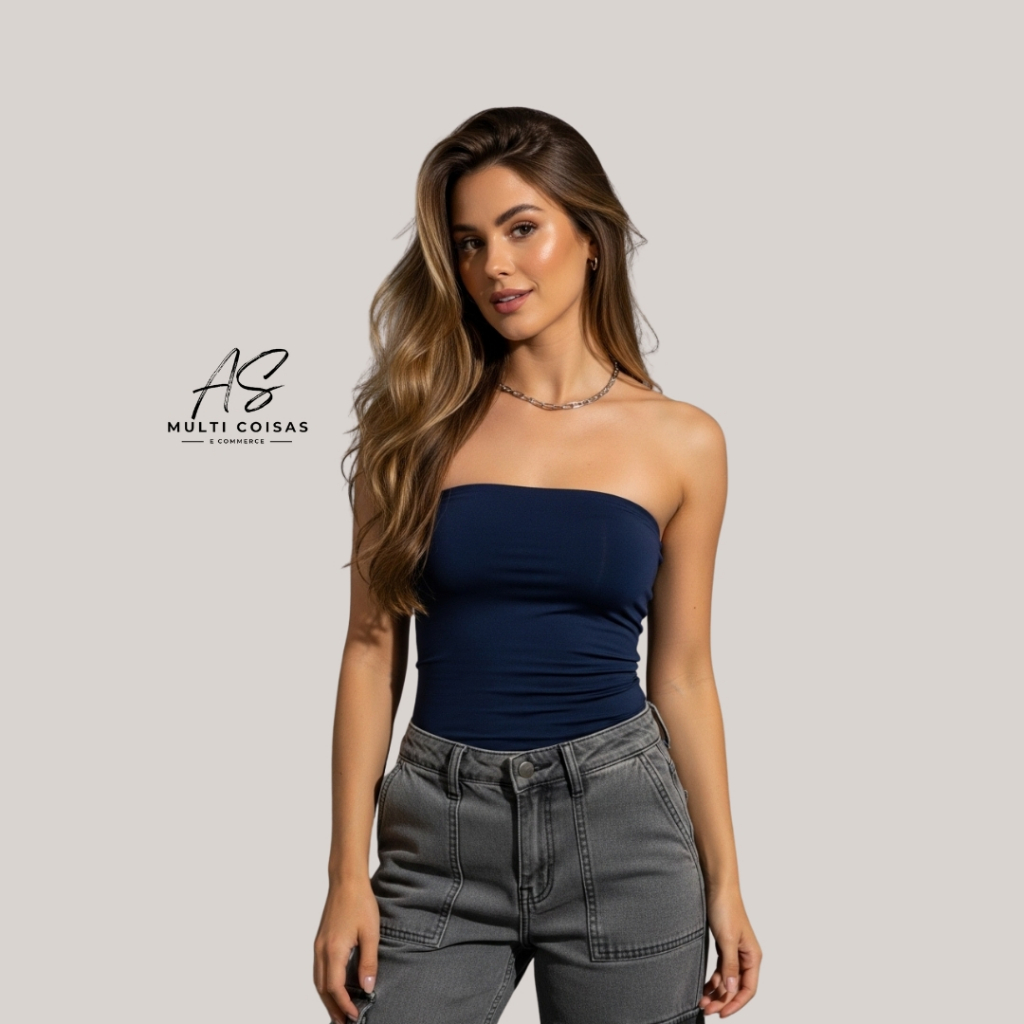 TOP FAIXA TOMARA QUE CAIA CROPPED BÁSICO COM ELASTICO NO TECIDO SUPLEX PROMOÇÃO IMPERDIVEL