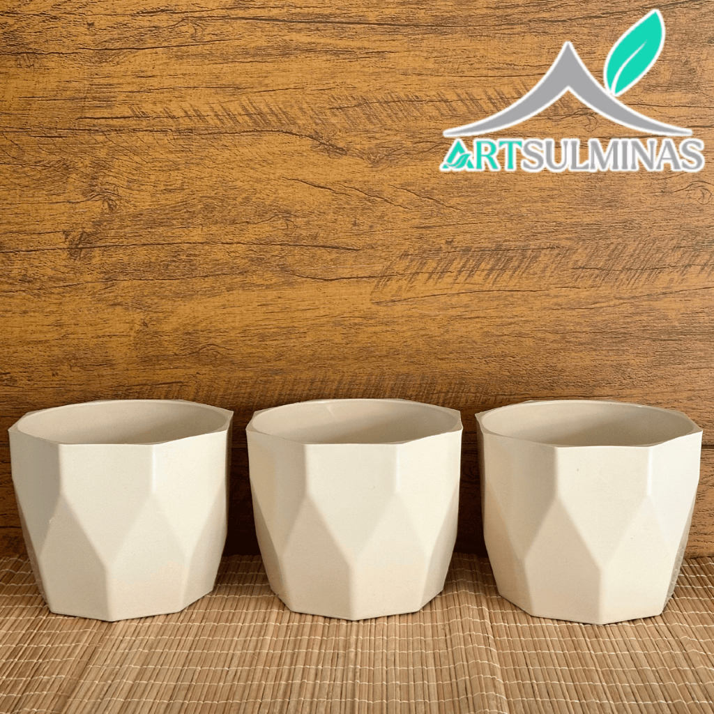 Kit 3 Vasos Cachepô N3 decorativo para plantas e flores para centro de mesa casa sala cozinha