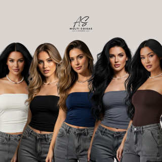 Top Faixa Tomara Que Caia Cropped Com Elastico Tecido Suplex Promoção Imperdível  Básico e Moderno em Oferta na Shopee