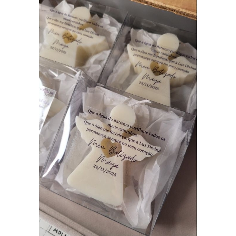 Lembrancinha Anjinho Coração - Aroma Mamãe e Bebê - Perfeita para Batizados, Chá de bebê, primeira eucaristia e crisma..
