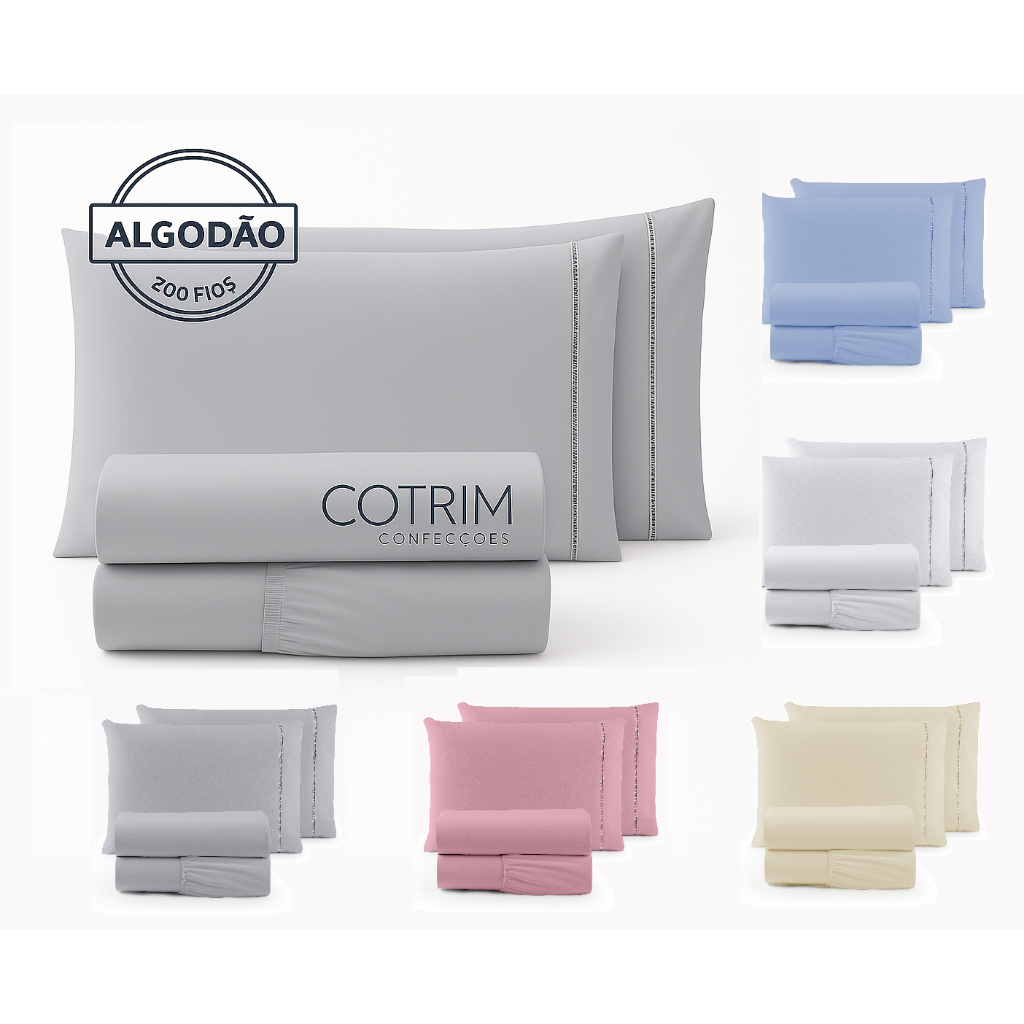 Jogo de Cama Casal 4 Peças Percal 100% Algodão Com Ponto Palito 200 Fios  Lençol Solteiro - Lencol Casal - Lençol Queen em Oferta na Shopee