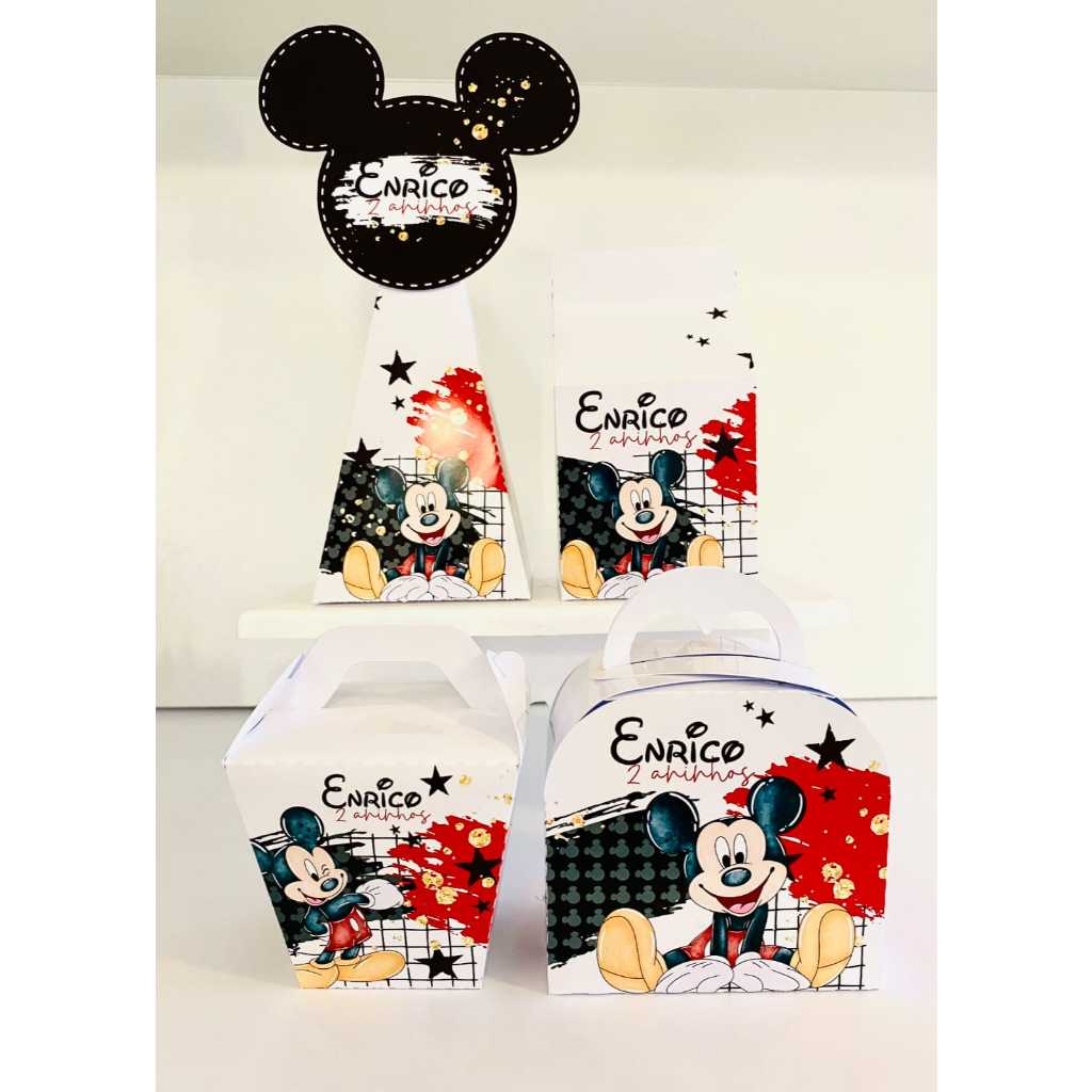 Kit caixas personalizadas Mickey PEGUE E MONTE/ caixinhas personalizadas/kit infantil/lembrancinha festa infantil