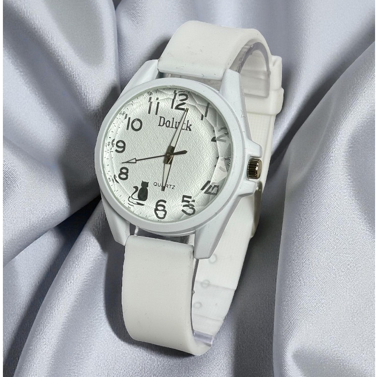 [DL01]Relógio Feminino GATINHO Quartzo Pulseira Silicone Casual Moda Luxo