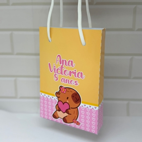Sacolinha Surpresa Personalizada Lembrancinha  CAPIVARA CUTE PEGUE E MONTE