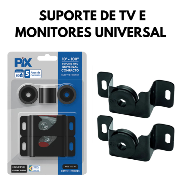 Suporte Fixo Universal Para TV E Monitor 10"  100" Compacto E Resistente Até 80kg  Para TV e PC
