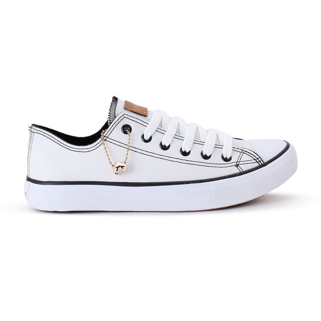 tenis cano baixo com pingente white star original tendencia em Oferta na Shopee