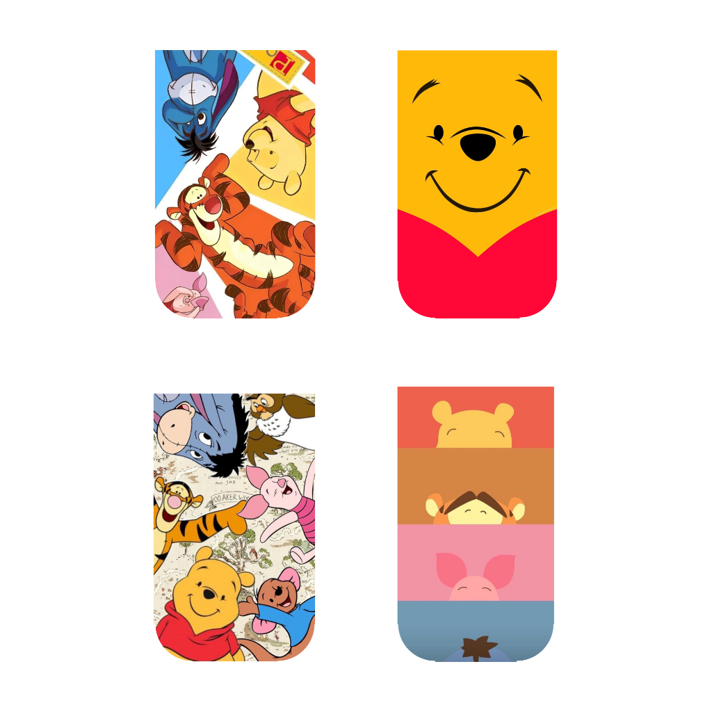 Marcador de Página Magnético Ursinho Pooh imã C/4 unidades