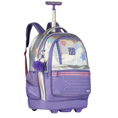 Mochila De Rodinha Holográfica Rebecca Bonbon Rosa Roxa Escolar Feminina Clio Style Original