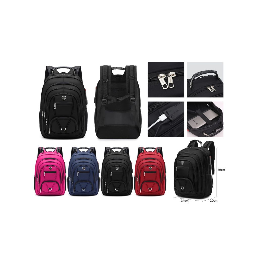 Mochila Escolar Resistente Bem Espaçosa Faculdade Trabalho Viagem Cabo De Aco Usb/Fone 20191 em Oferta na Shopee