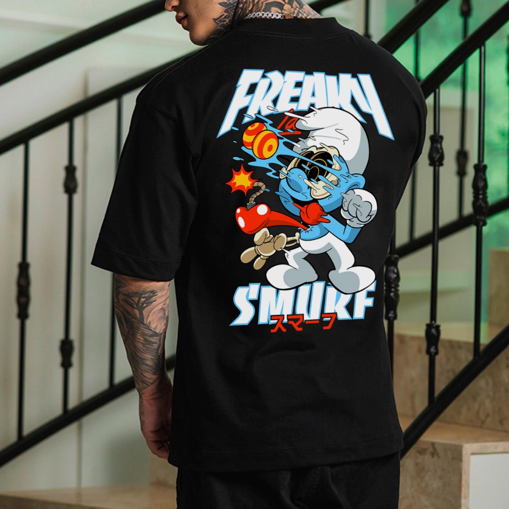 Camiseta Camisa Oversized Os Smurf Desenho Personagem Fofo  Streetwear Unissex Estampada STW 399
