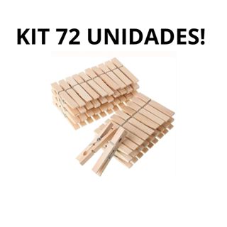 72 Prendedor De Roupas, Madeira , Embalagem c/ 72 Unidades em Oferta na Shopee