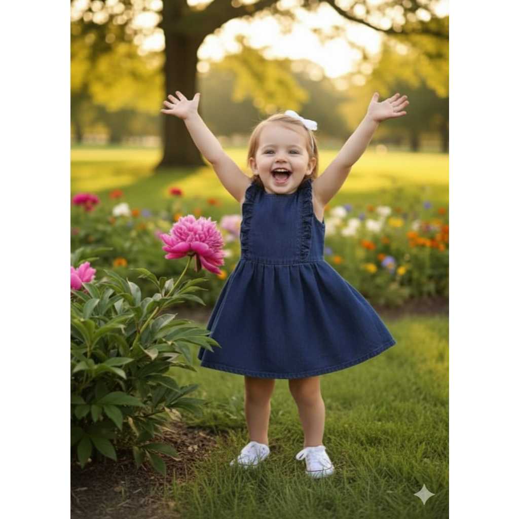 Vestido Jeans Infantil Menina