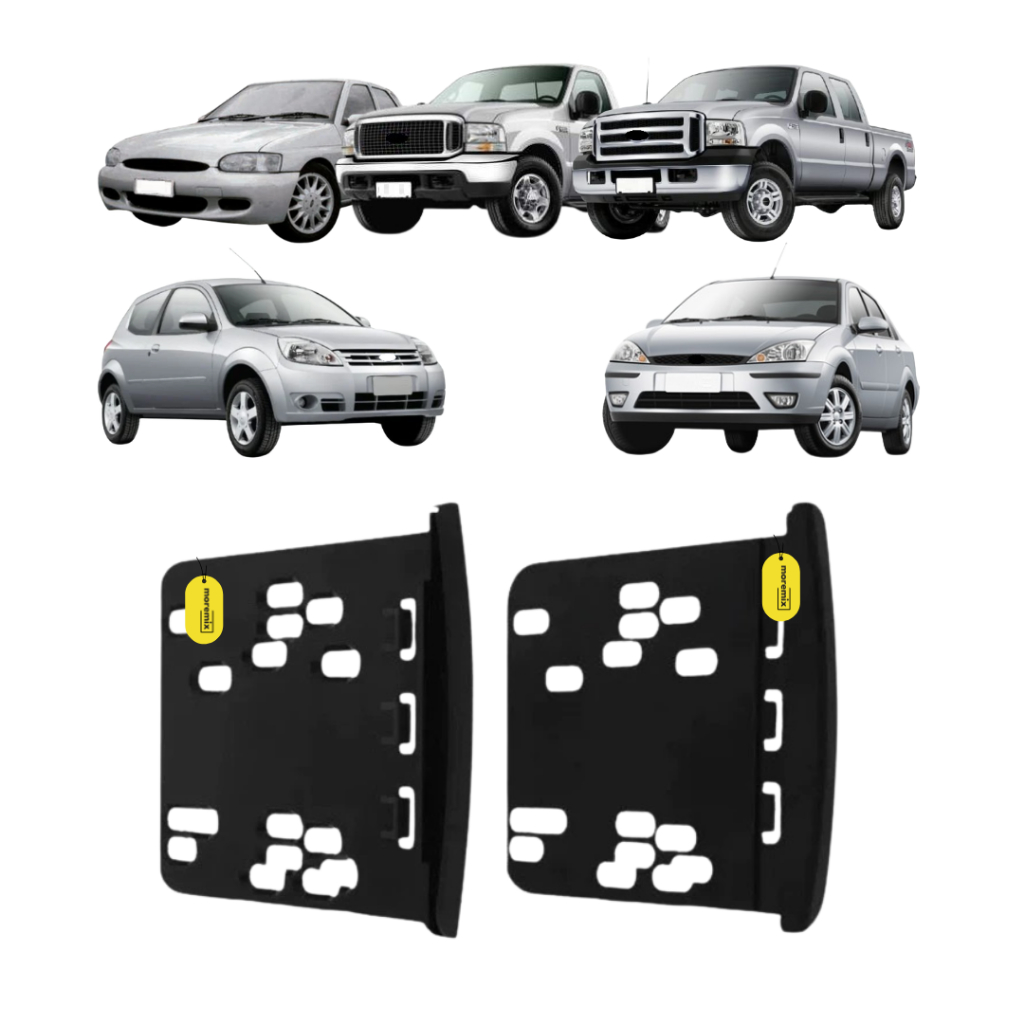 Moldura Central Multimídia Painel 2 Din Mp5 Ford Ka Focus Ranger Escort F250
