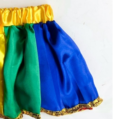 Saia Frevo Colorida com Brilho – Fantasia Luxo Feminina Infantil e Adulta