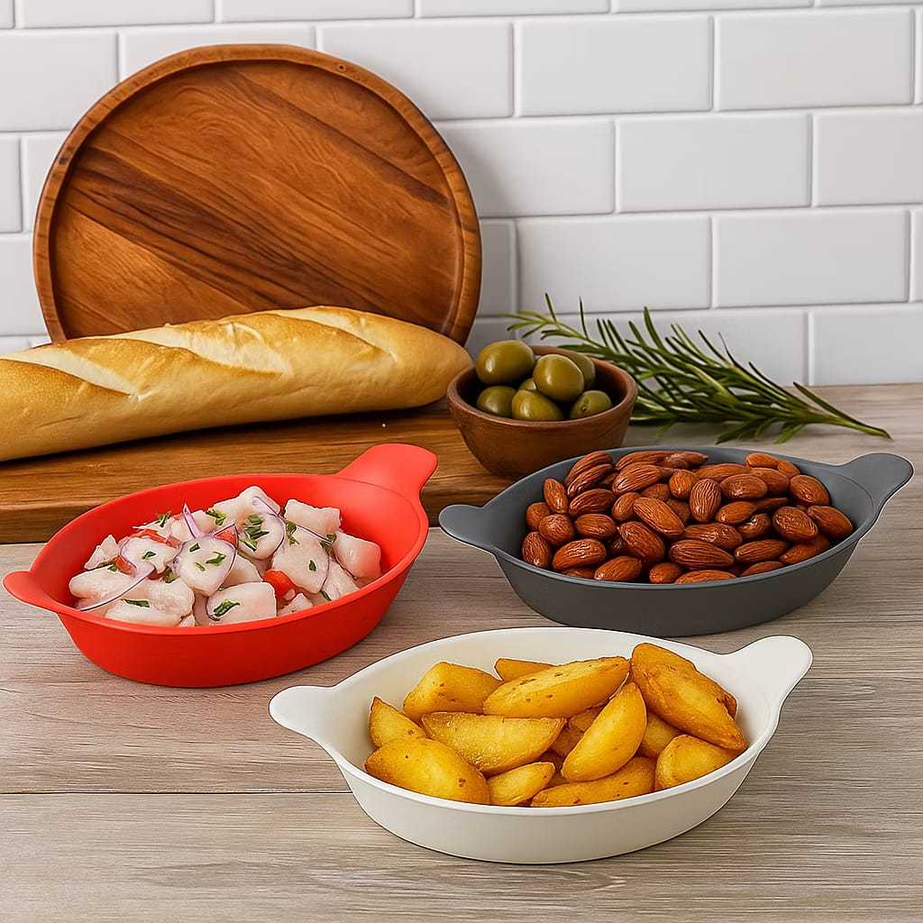 Petisqueira Barquinha Canoa 600ml Plástico Resistente e Durável. Petisco/Porções/Saladas/Fruta/Bar.
