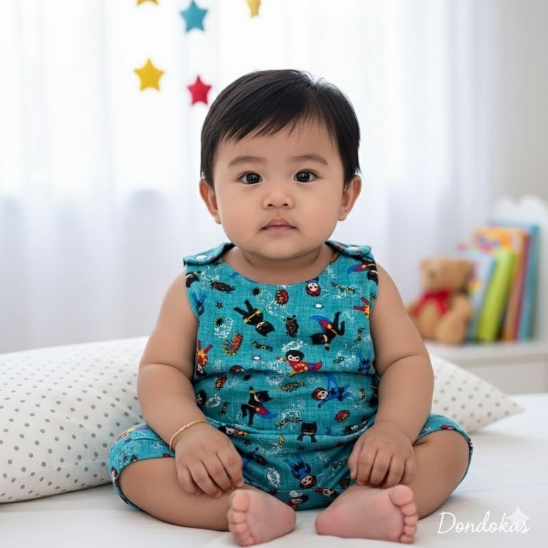 Macacão Curto Jardineira Ursinhos ou Estampado Para Bebê Menino Roupa de Bebê Menino 100% Algodão