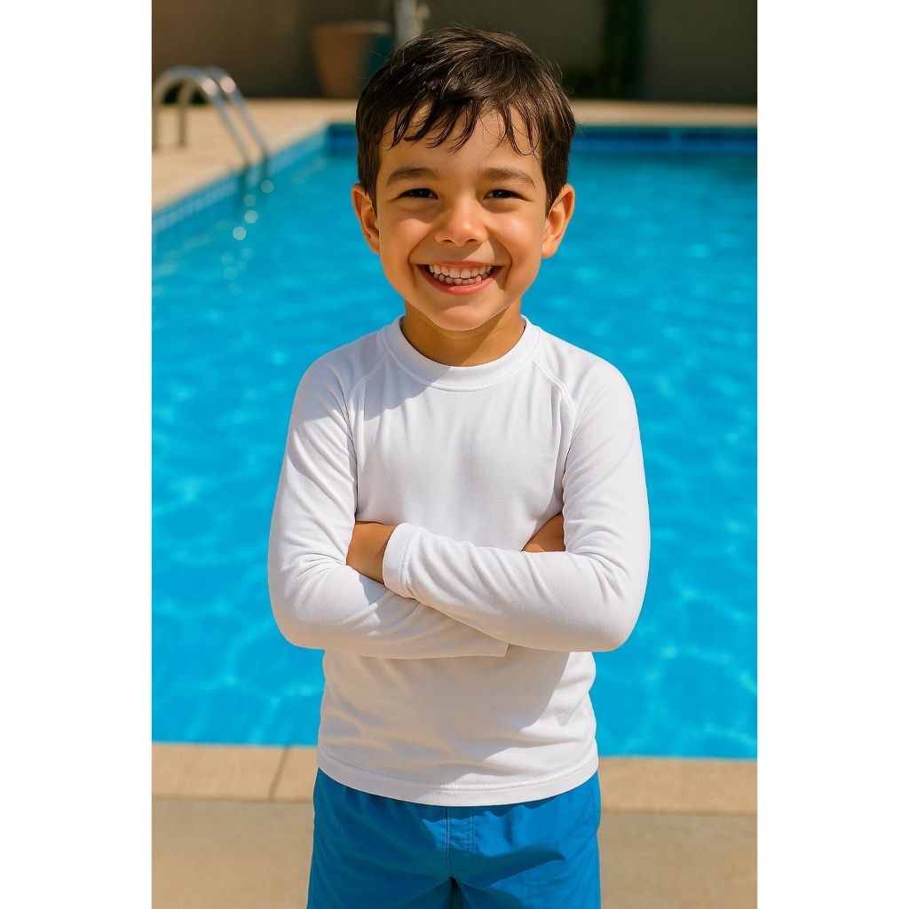 Camisa Térmica Infantil Proteção Solar Uv Blusa Segunda Pele em Oferta na Shopee