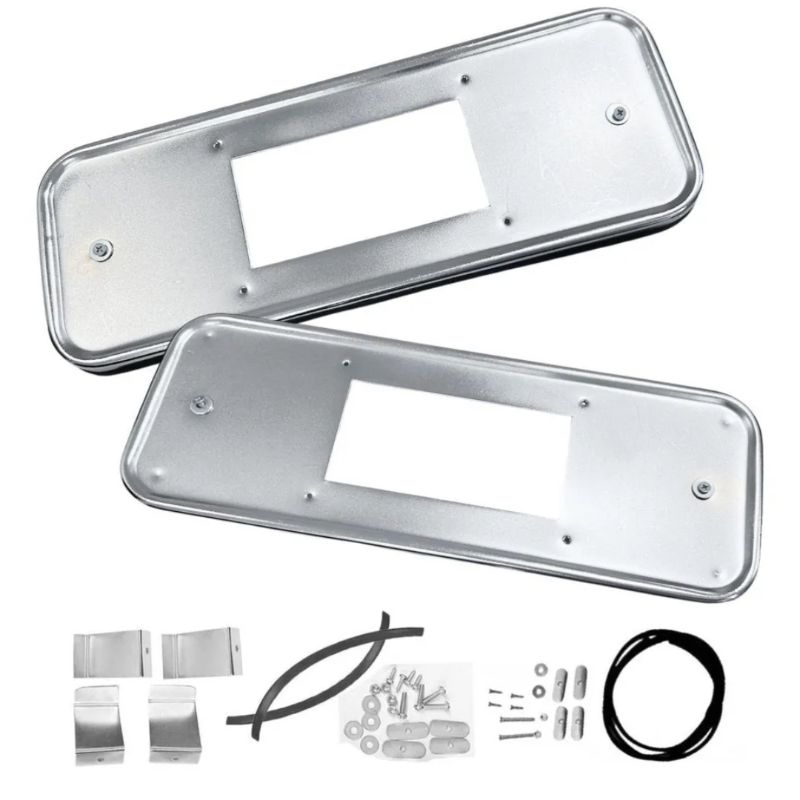 🛠️ Moldura de Placa Cromada Fusca Moderna – Kit Completo com Parafusos