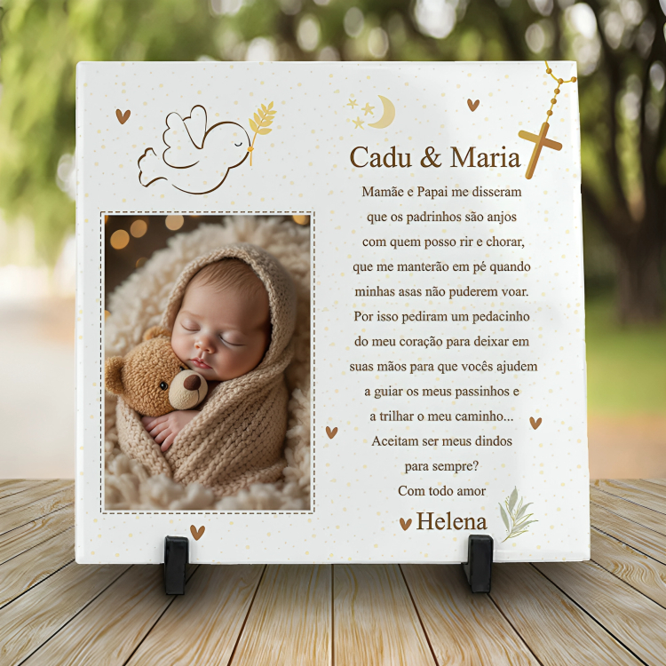 Azulejo Personalizado Convite para Dindos/Dindas | Padrinhos/Presente | Convites - Envio Imediato em Oferta na Shopee