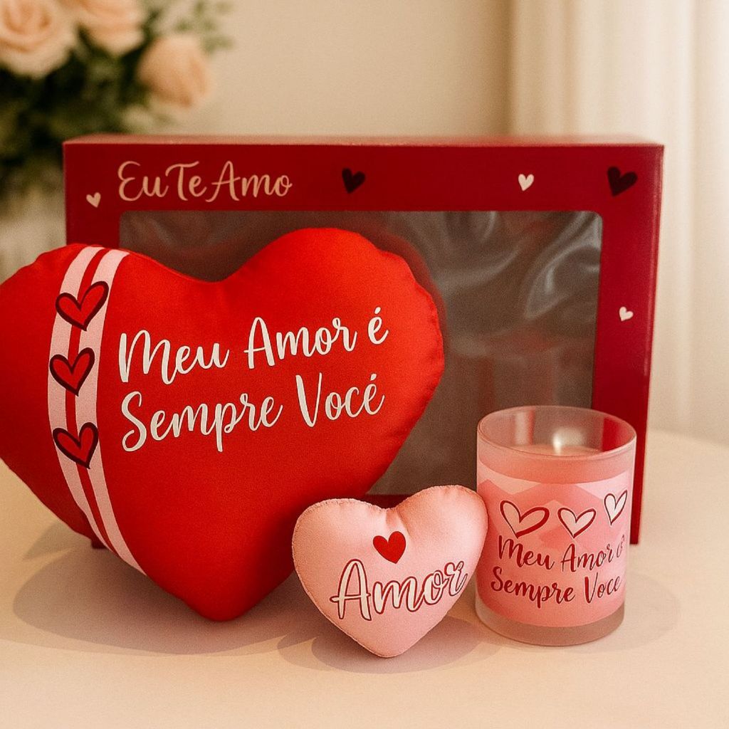 Kit Presente Eu Amo Você Almofada E Chaveiro E Caneca Romântico Para Namorada em Oferta na Shopee