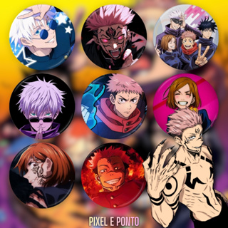 Bottons Jujutsu Kaisen Anime JJK Bottom ITADORI - SUKUNA Botons - Buttons Broche para Mochila em Oferta na Shopee