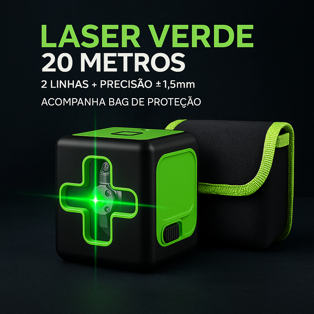 Mini nível a Laser Recarregável 20 Metros Com 2 Linhas de Nivelamento com Bip Sonoro Pratico e Fácil
