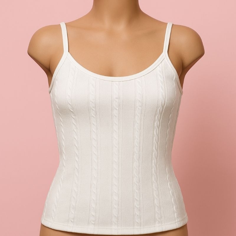 Blusa Regata Feminina Canelada com Bojo Alcinha Básica Verão Confortável