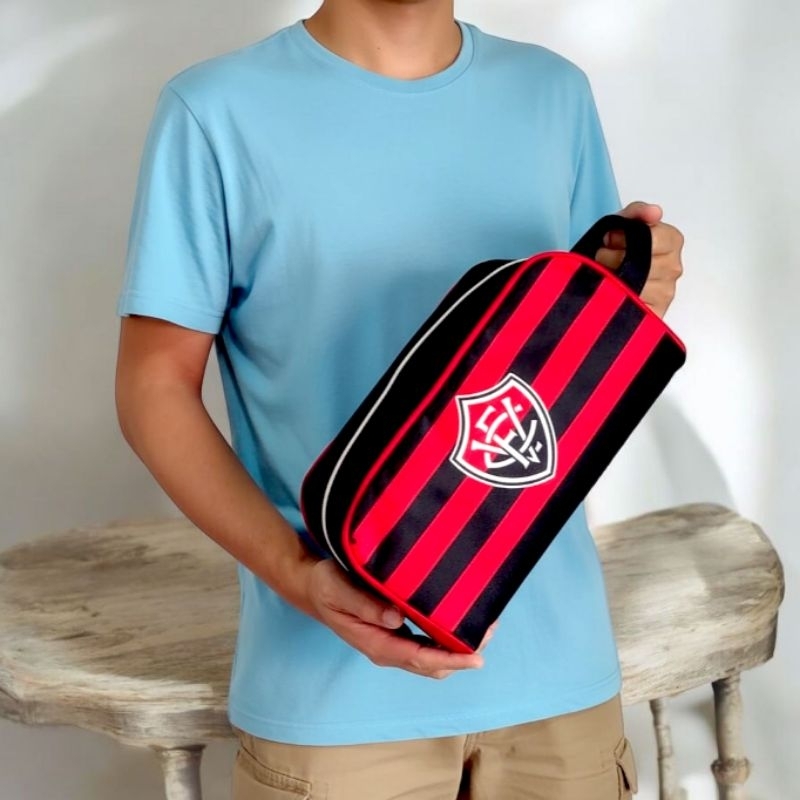 Porta Chuteira e Nécessaire Oficial Torcedor Vitória - bolsa - mala - passeio - time - futebol - Envio Rápido!