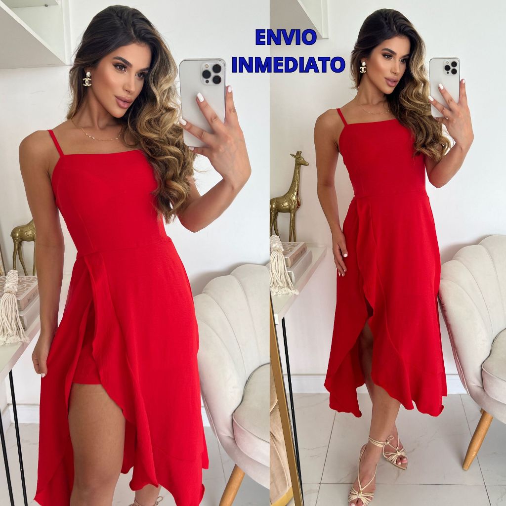 Vestido Mídi  Feminino  em Crepe Duna Estefani