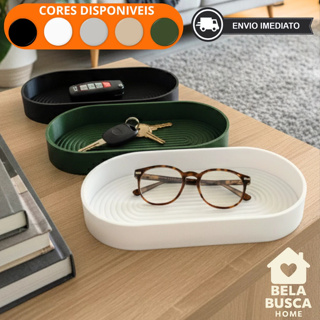 Bandeja Organizadora Decorativa Minimalista Objetos de Mesa e Sala Escritório - Óculos, Chaves, carteira em Oferta na Shopee
