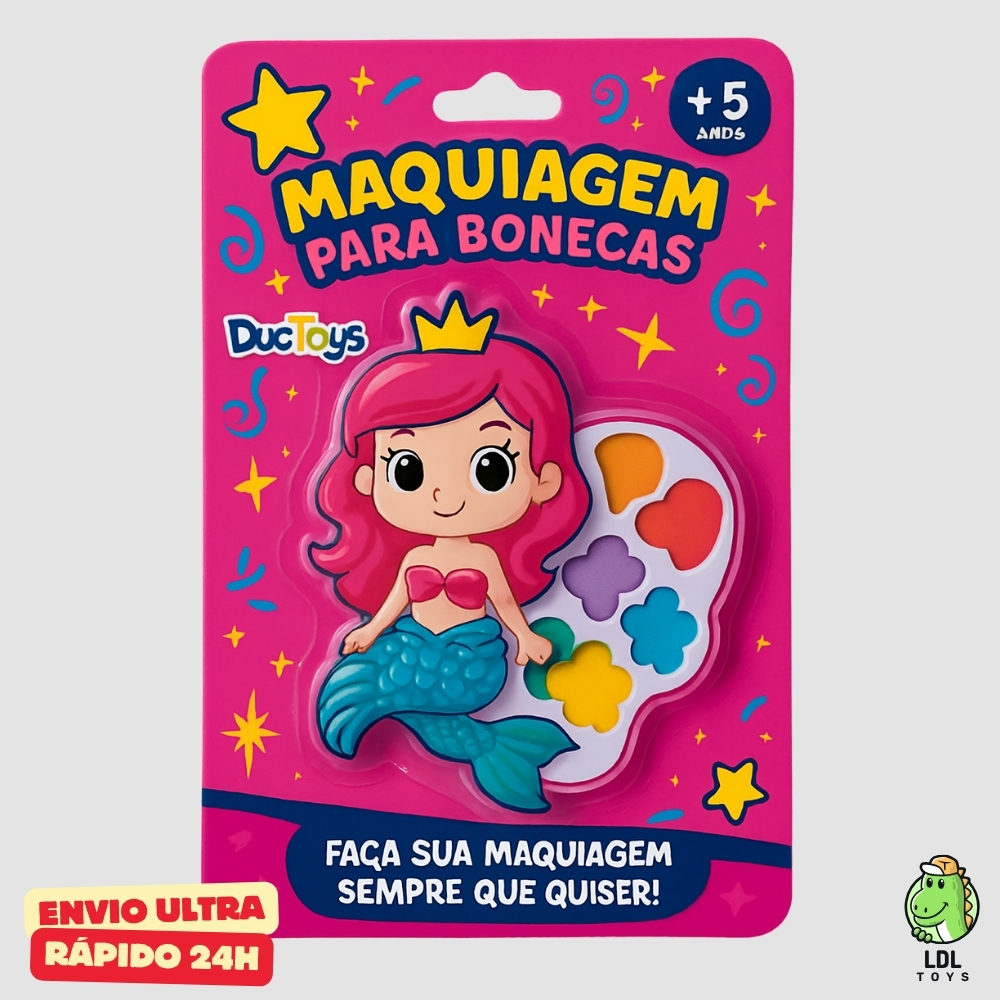 Kit Maquiagem Infantil Para Boneca Sereia Brilho Brinquedo Menina Educativo Completo em Oferta na Shopee