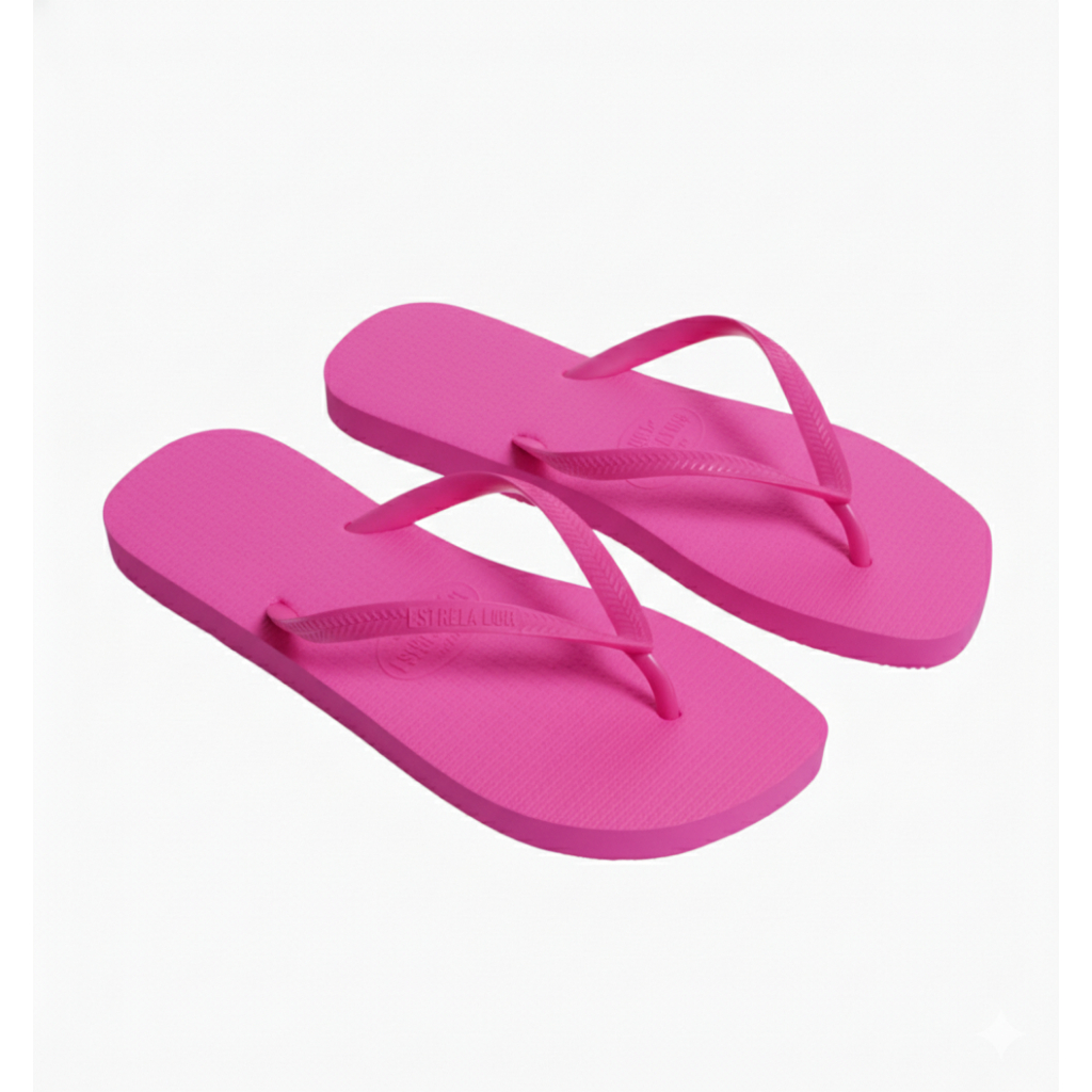 Chinelo Feminino Slim Ponta Quadrada Confortável Moda Verão Casual Antiderrapante