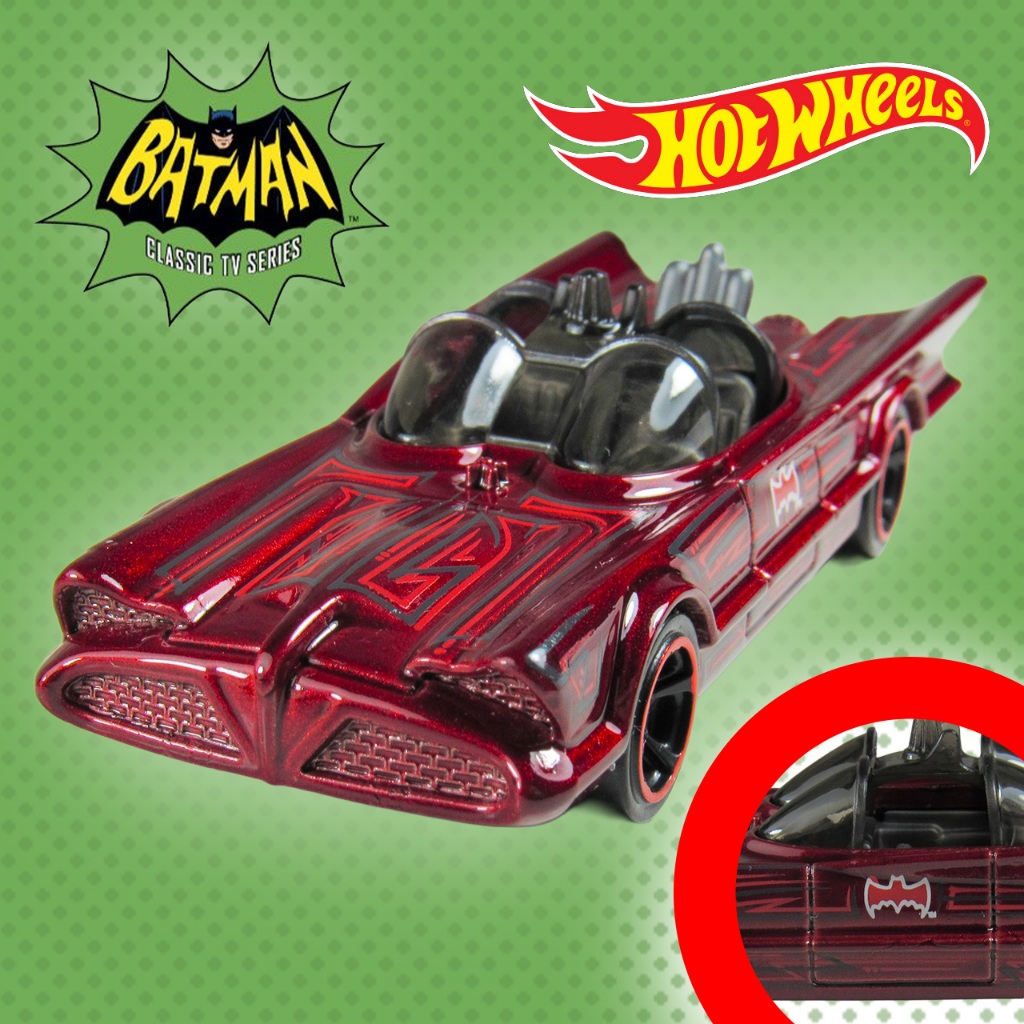Hot Wheels Batmóvel - TV Series 1966 - Vermelho - Carrinho Brinquedo Batman Batmobile