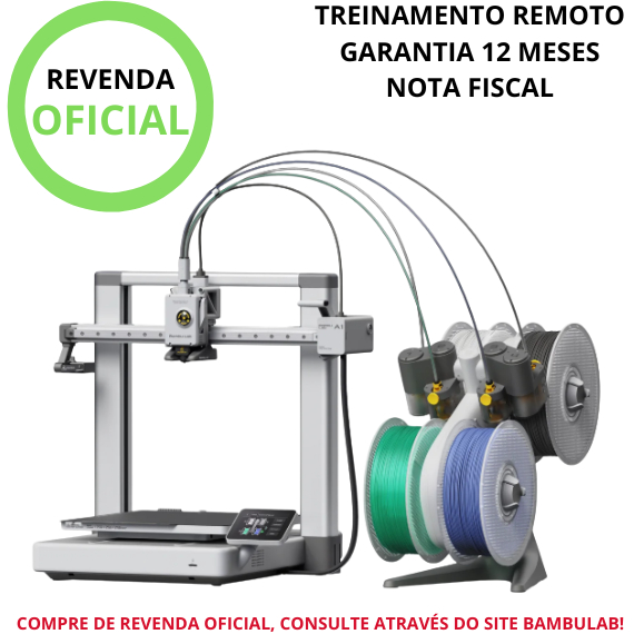 Impressora 3D Bambu Lab A1 Combo AMS MultiColor + 1h Treinamento Remoto + Assistência Técnica (Revenda Autorizada) em Oferta na Shopee