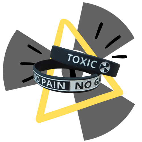Pulseira Esportiva Silicone NO PAIN NO GAIN TOXIC - 1 UNIDADE