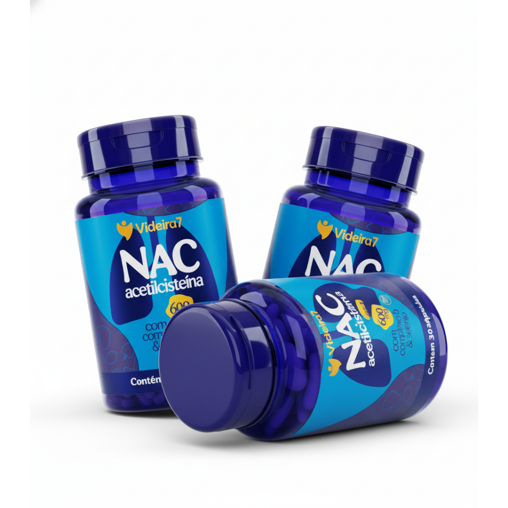 NAC 600mg N-Acetil L-Cisteína com Complexo B  Vitamina B1, B2, B3, B5, B6, B9 e B12 Biotina Selênio em Oferta na Shopee